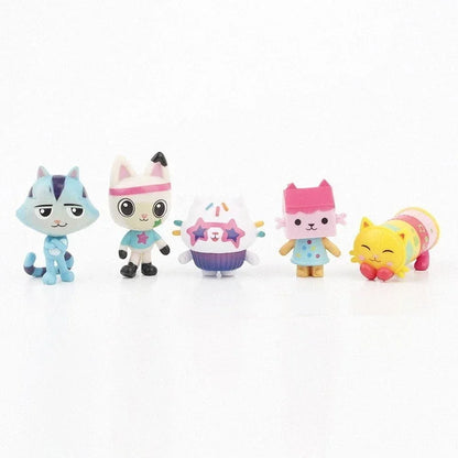 13pcs/set PVC Gabby Dollhouse Figure Toy Mercat Cartoon figurine Animals Smiling Car Cat Hug Gaby Girl Dolls Kids Birthday Gifts