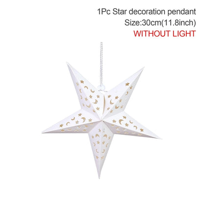 Hollow Star Hanging Pendants Christmas Decoration 2025 for Home Navidad Natal Noel Gifts Christmas Ornaments New Year 2026