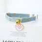 pet collar with bells and safety buckles, cute denim punk style accessories, suitable for cats and dogs