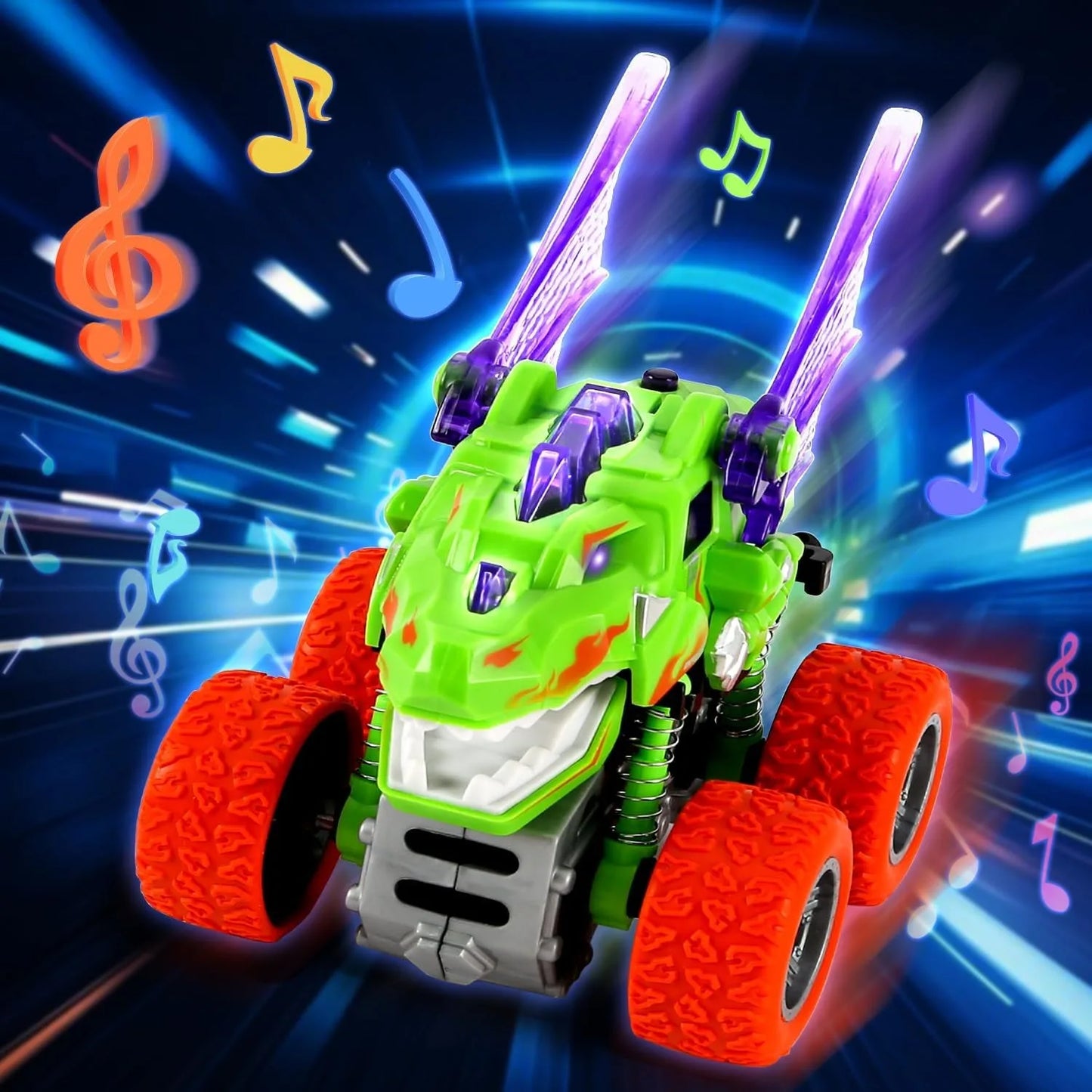 Hot Toys Car Monster Truck Four-wheel Drive Vehicle Stunt Dump Car Inertia Car Toy Dinosaur Pull Back Children Toy Boy Girl Gift