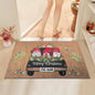 Christmas Carpet Cartoon Dwarf Door Mat Red Santa Claus Floor Mat Holiday Decoration Indoor and Outdoor Foot Mat Absorbent Mat