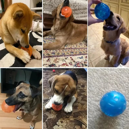 Pet Dog Cat Puppy Sounding Toys Polka Squeaky Tooth Cleaning Balls Playing Balls Pet Teeth Chew Toy Pet Chewing Accessories