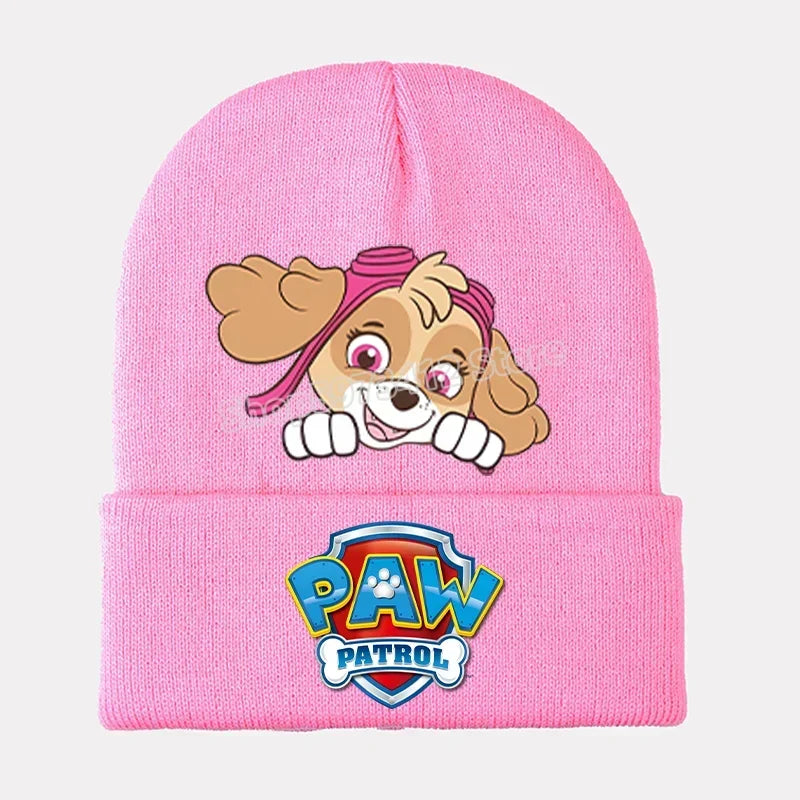 Paw Patrol Child Knitted Cap Chase Skye Rocky Beanies Winter Warm Hat Anime Accessories Cute Headgear Boy Girls Kids Bonnet Gift