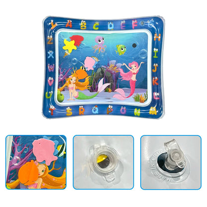 1pc Inflatable PVC Playing Mat Mermaid Pattern Baby Play Water Mat Toddler Pad Kids Early Education Activity Toys Mat Cushion
