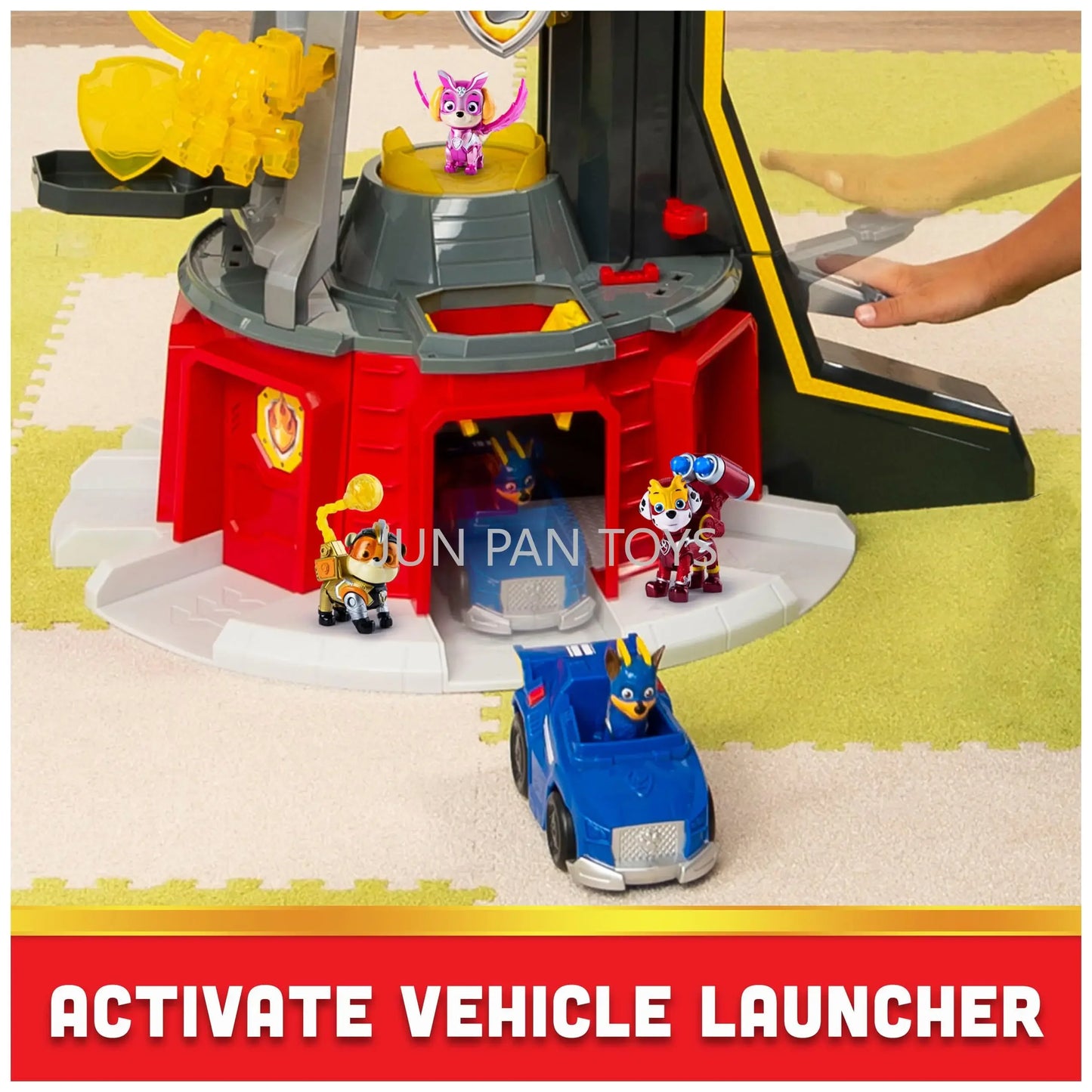 Original Paw Patrol Mighty Lookout Tower Mighty Pups Toy Car with Lights and Sounds Action Figure Toys Collectible Boy Toy Gifts