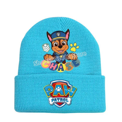Paw Patrol Child Knitted Cap Chase Skye Rocky Beanies Winter Warm Hat Anime Accessories Cute Headgear Boy Girls Kids Bonnet Gift