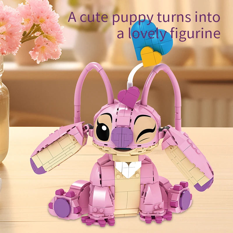 New Stitch Angel CP Building Blocks 2026 - Large Piece Cartoon Toys with Moving Ears Kids Assembly Gift for Boys Girls Birthday