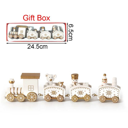 Christmas Wood Train Decoration,Christmas Ornaments With Moving Train,Home Noel,Happy New Year 2025 Gifts