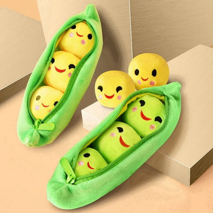 Interactive Plush Pea Pet Toys, Squeaky Sound, Durable Material, Suitable for All Breed Sizes - Pet Sniffing and Reward Game