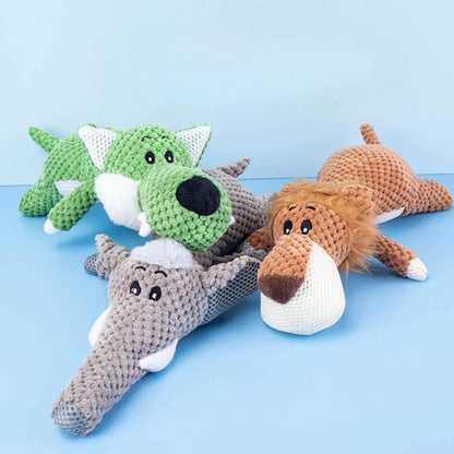 Plush Cartoon Puppy Dog Toys Pet Chew Squeak Toys Small Dogs Teeth Grinding Bite Resistant Relieve Boredom Play with Pet Toys