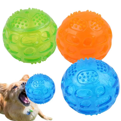 Pet Dog Cat Puppy Sounding Toys Polka Squeaky Tooth Cleaning Balls Playing Balls Pet Teeth Chew Toy Pet Chewing Accessories