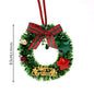 Merry Chrismas Wreath Pendant with Bell Car Door Hanging Decoration Mini Christmas Party Drop Wreath DollhouseOrnaments Supplies