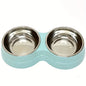 1 PCS Dual Bowl Stainless Steel Double Pet Bowls for Dogs and Cats - Non-Skid Base - Perfect for Food and Water - Easy to Clean