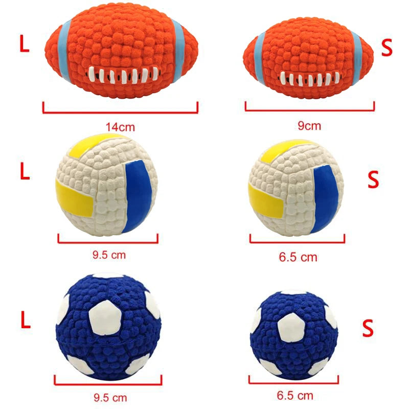 Pet Interactive Dog Toys for Small Medium Large Dogs Cat Teeth Cleaning Improve IQ Squeak Ball Toys Chihuahua Bulldog Supplies