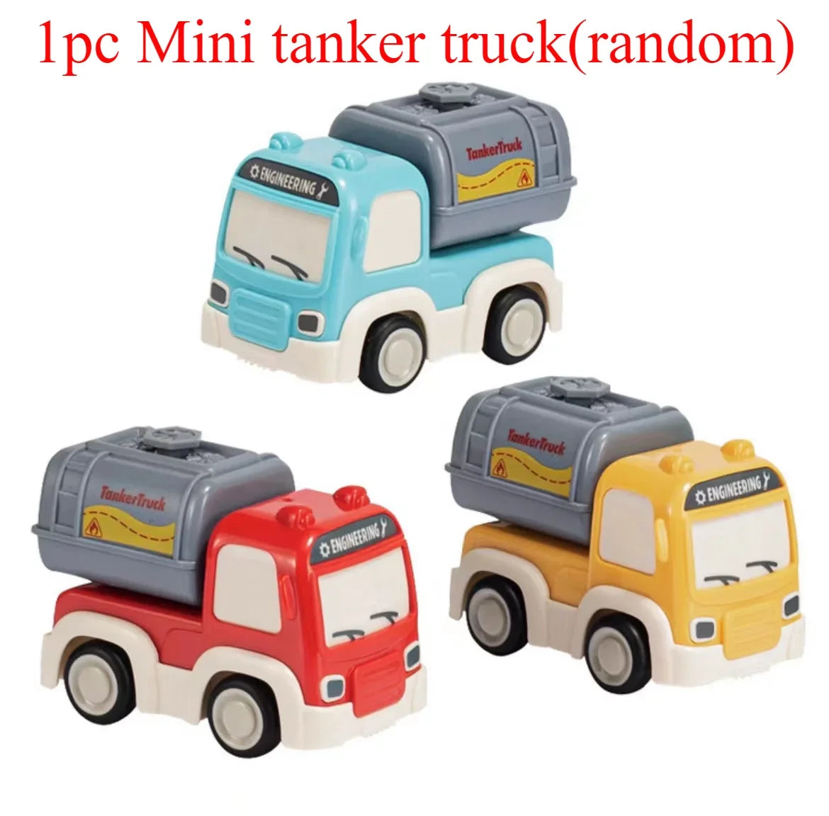 Cartoon Inertial Engineering Car Mini Toys Push and Go Car Boy's Engineering Car Excavator Dump Crane Tanker Toy Car for Kids