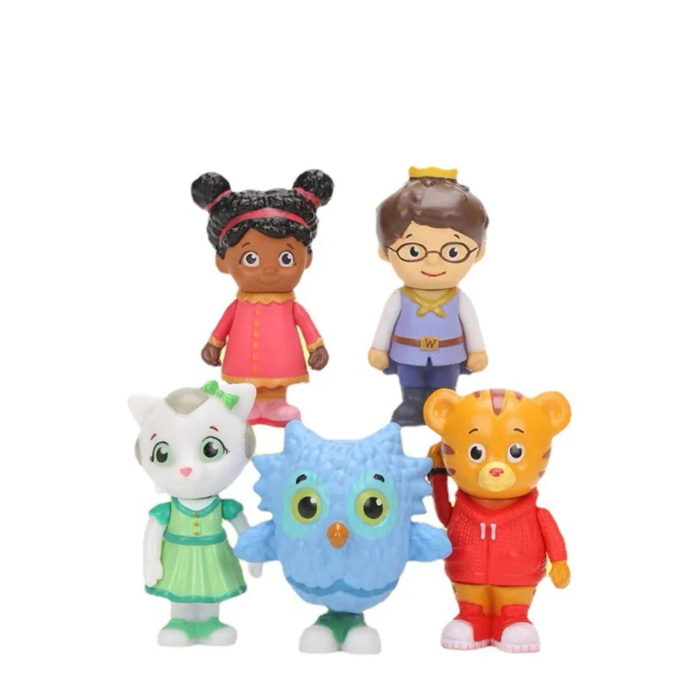 5Pcs/Lot Daniel Tiger's Neighborhood Toy Model Daniel Tiger Katerina Kittycat O the Owl Miss Elaina Prince Wednesday Decoration