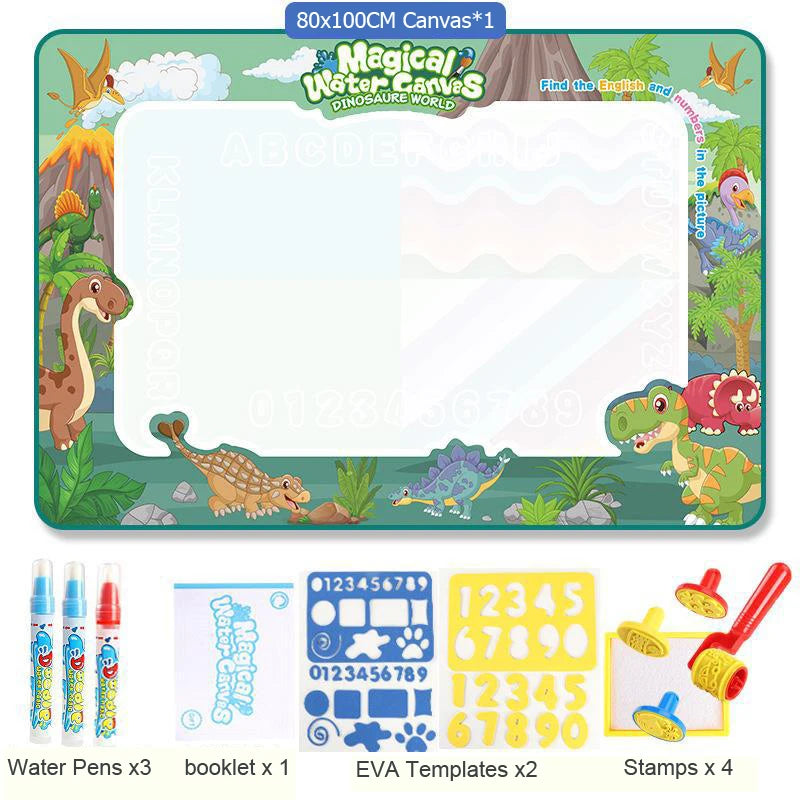 100x80CM Magic Water Drawing Doodle Mat With Reusable Magic Pens Coloring Painting Board Montessori Educational Toys Kids Gifts