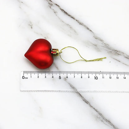 (12pcs/pack)5cm Christmas Pendant Electroplated Heart Xmas Tree Ball Pendant Plastic Matte Mix Decoration Accessories Party