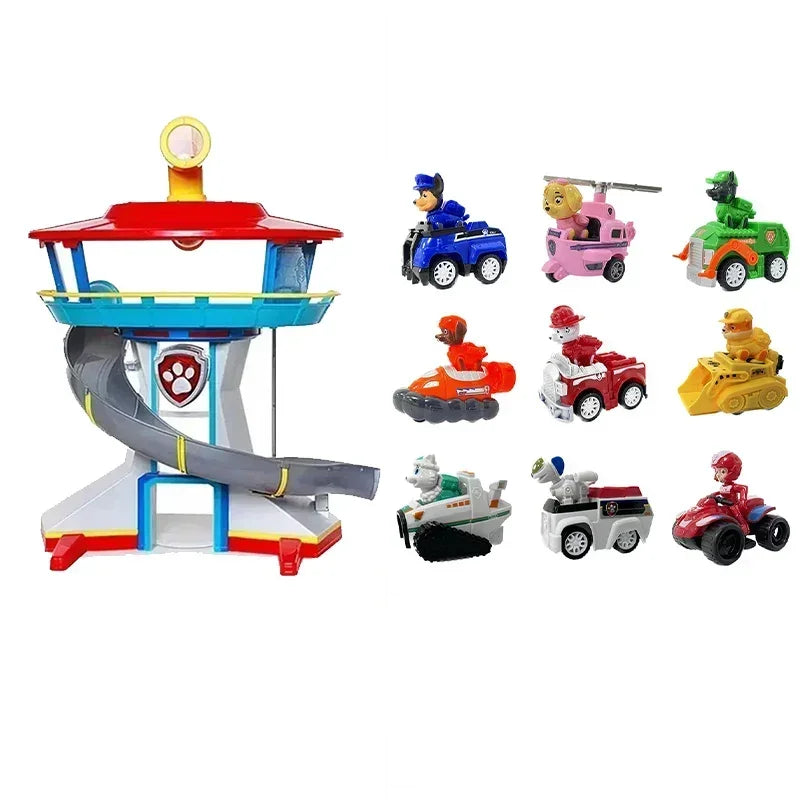 Paw Patrol Toy Set Cartoon Anime Figures Patrol Canine Chase Skye Rebound Bicycle Home Decoration Kids Christmas Birthday Gifts
