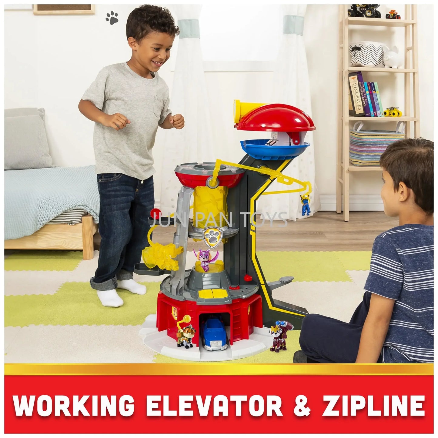 Original Paw Patrol Mighty Lookout Tower Mighty Pups Toy Car with Lights and Sounds Action Figure Toys Collectible Boy Toy Gifts