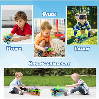 Hot Toys Car Monster Truck Four-wheel Drive Vehicle Stunt Dump Car Inertia Car Toy Dinosaur Pull Back Children Toy Boy Girl Gift