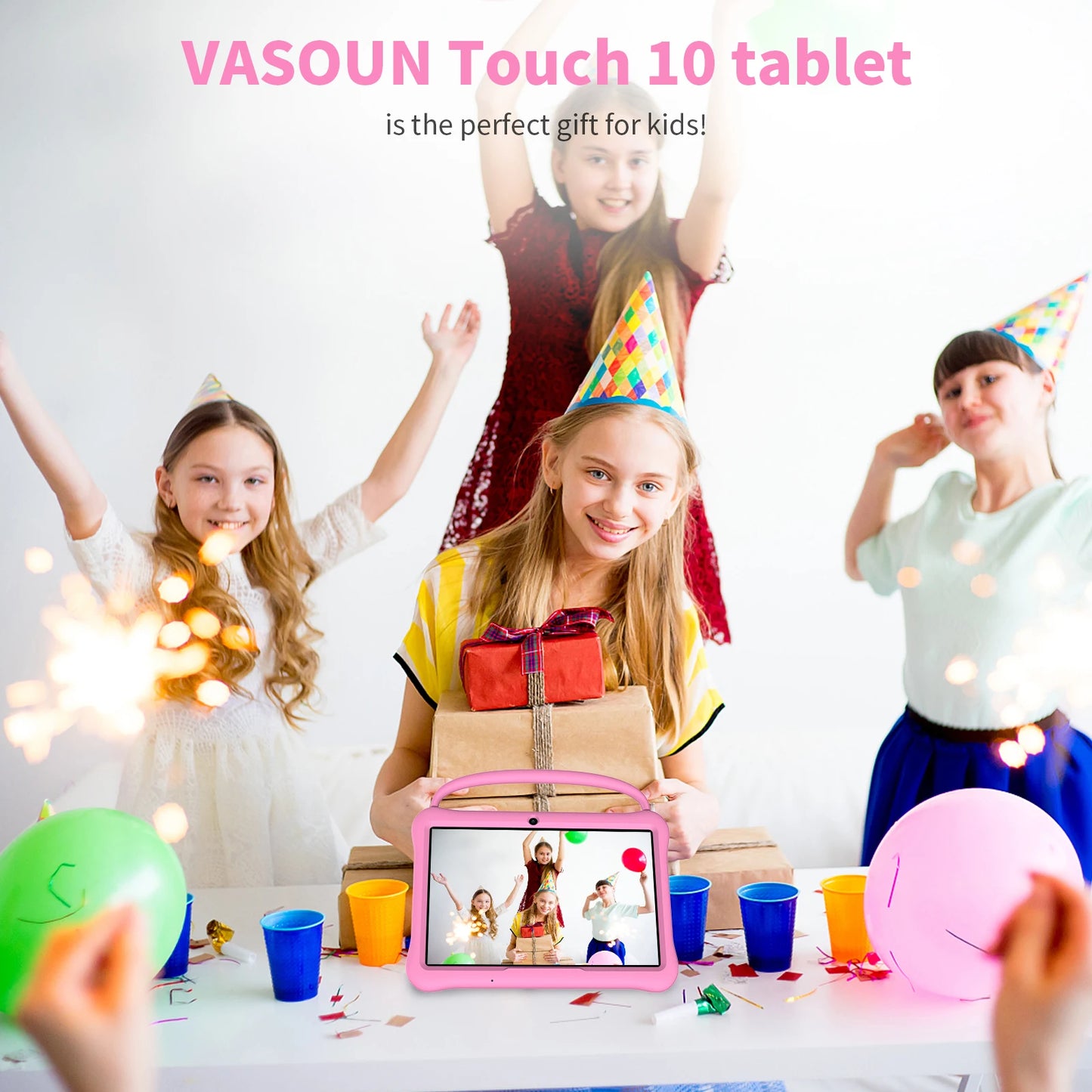 PRITOM Android 13 Tablet for Kids 10 inch Octa-Core, 64GB RAM 1TB TF Card Expandable, Parental Control, Dual Camera, WiFi