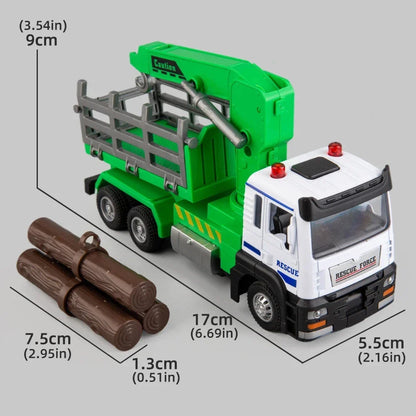 Diecast Alloy Truck Model 1/32 Logging Transport Engineering Truck Moveble Led Electric Vehicle Toys Fo Boys Children's Car Toy