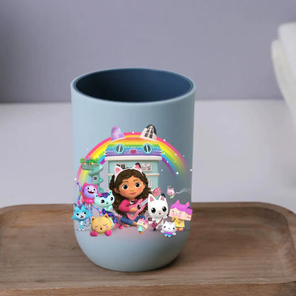 Gabby Dollhouse Water Cup Tooth Brushing Cups Anime Kawaii Cat Kids Toothg Cups Toothpaste Holders Kids Birthday Gift