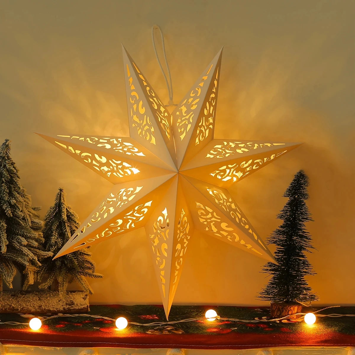 Hollow Star Hanging Pendants Christmas Decoration 2025 for Home Navidad Natal Noel Gifts Christmas Ornaments New Year 2026