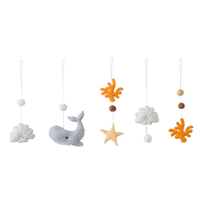 Baby Gym Frame Pendant Toys Soft Felt Whale Rattle Music Toys Cotton Crochet Mobile Hanging Pendants Activity Gym Teether Toys