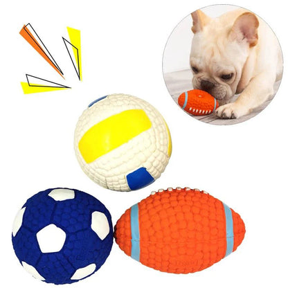 Pet Interactive Dog Toys for Small Medium Large Dogs Cat Teeth Cleaning Improve IQ Squeak Ball Toys Chihuahua Bulldog Supplies
