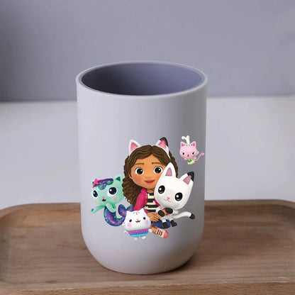 Gabby Dollhouse Water Cup Tooth Brushing Cups Anime Kawaii Cat Kids Toothg Cups Toothpaste Holders Kids Birthday Gift