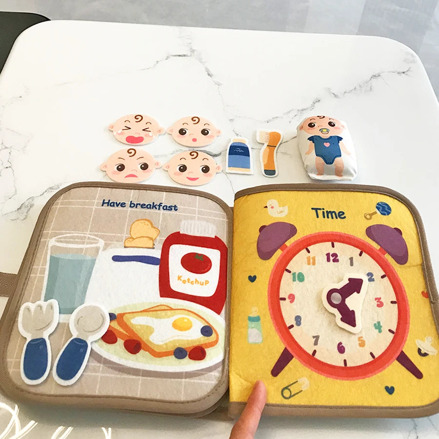 Early Education English Interactive Cognitive Cloth Books Baby Learning Books Baby Soft Books Children's Toys