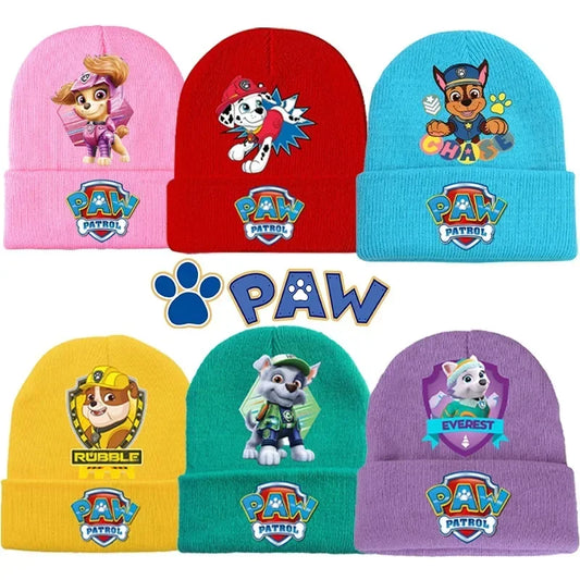 Paw Patrol Child Knitted Cap Chase Skye Rocky Beanies Winter Warm Hat Anime Accessories Cute Headgear Boy Girls Kids Bonnet Gift