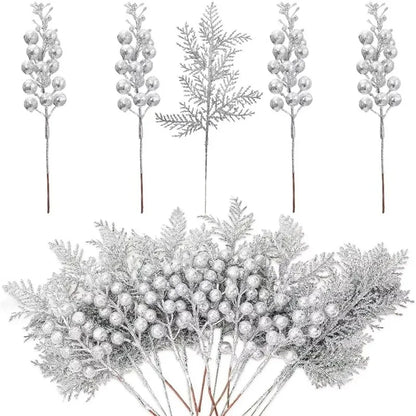 5Pcs Artificial Foam Red Bifurcated Berry Home Room Decoration Christmas Tree Pendant Outdoor Garden Christmas New Year Decor