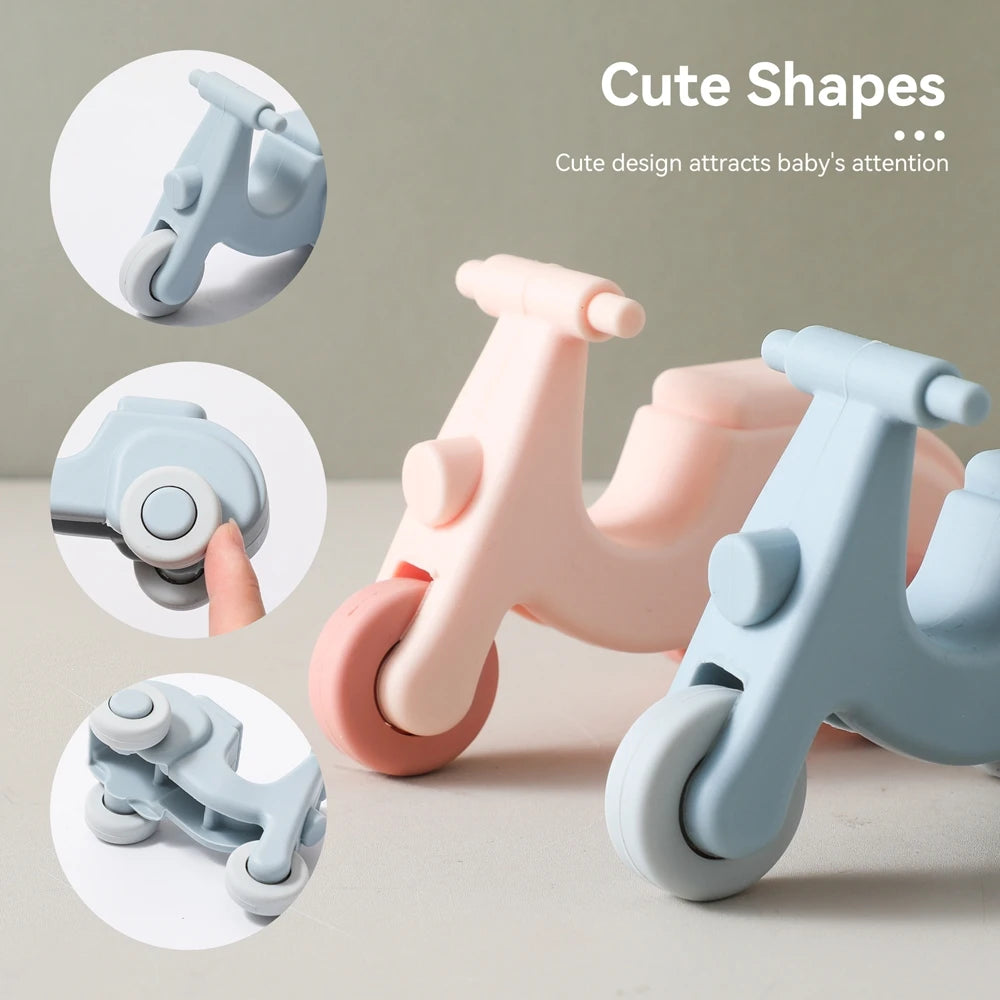 Baby Toys Montessori Silicone Car 0 12 Months Newborn Baby Things Silicone Baby Teether Toy Car Educational Toy Silicone Blocks