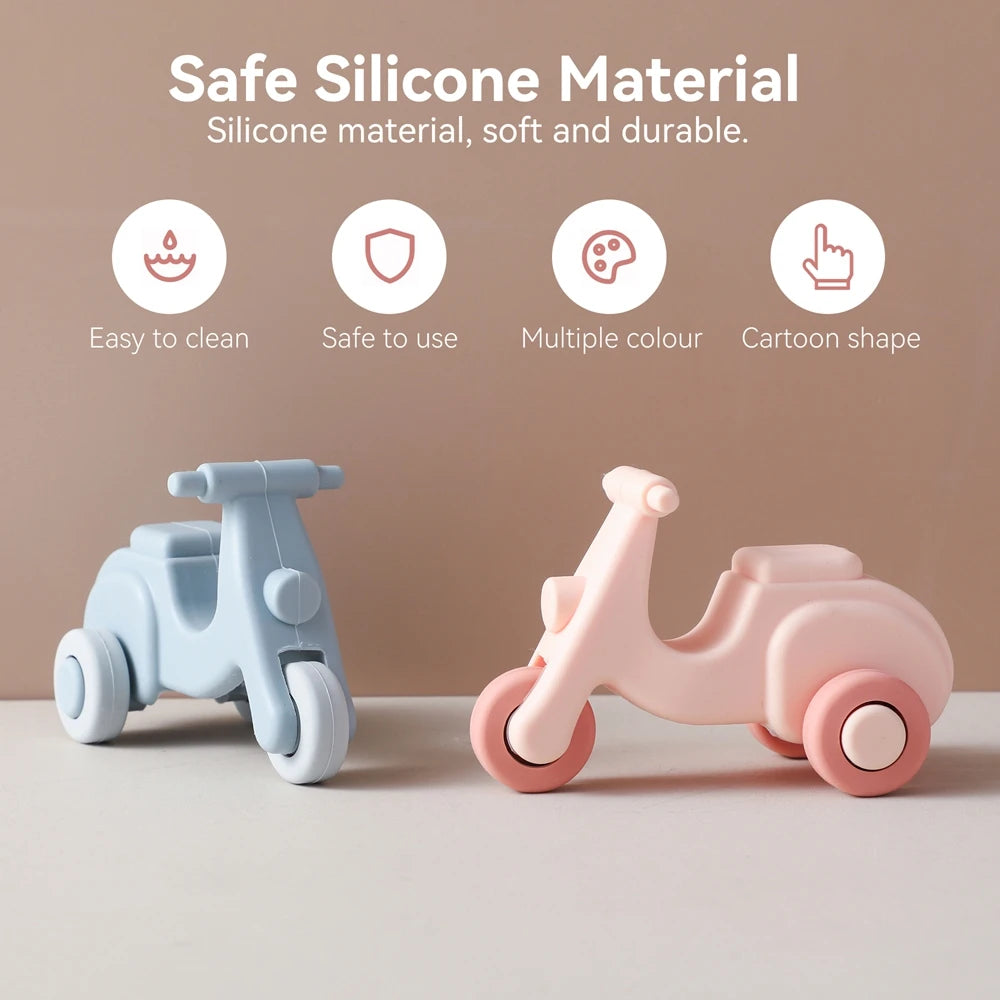 Baby Toys Montessori Silicone Car 0 12 Months Newborn Baby Things Silicone Baby Teether Toy Car Educational Toy Silicone Blocks
