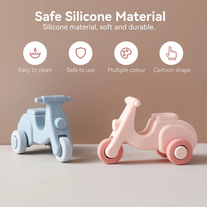 Baby Toys Montessori Silicone Car 0 12 Months Newborn Baby Things Silicone Baby Teether Toy Car Educational Toy Silicone Blocks