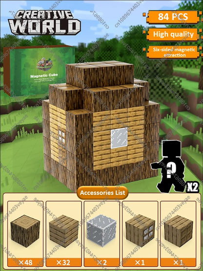 Magnetic Building Blocks Kid Toys Magnet Cube Set Mine World for Age 3+ Boys Girls DIY Model Children Magnets Toys Sensory Gifts