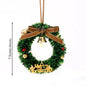 Merry Chrismas Wreath Pendant with Bell Car Door Hanging Decoration Mini Christmas Party Drop Wreath DollhouseOrnaments Supplies