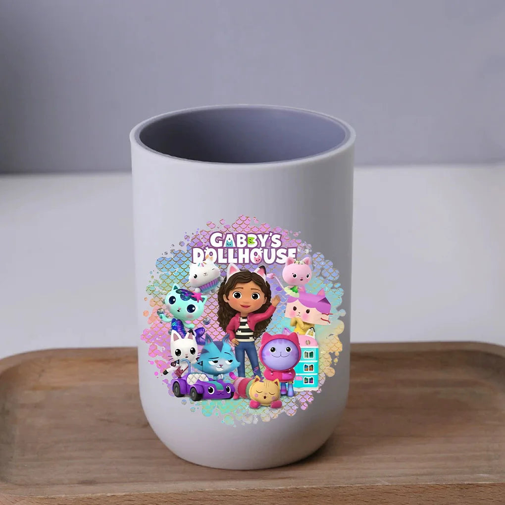 Gabby Dollhouse Water Cup Tooth Brushing Cups Anime Kawaii Cat Kids Toothg Cups Toothpaste Holders Kids Birthday Gift