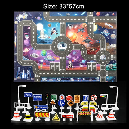 Baby Crawling Mat Parking Lot Roadmap 83*58CM City Traffic Map Of Road Carpet Traffic Signs Kids Learning Crawling Toy TMZ