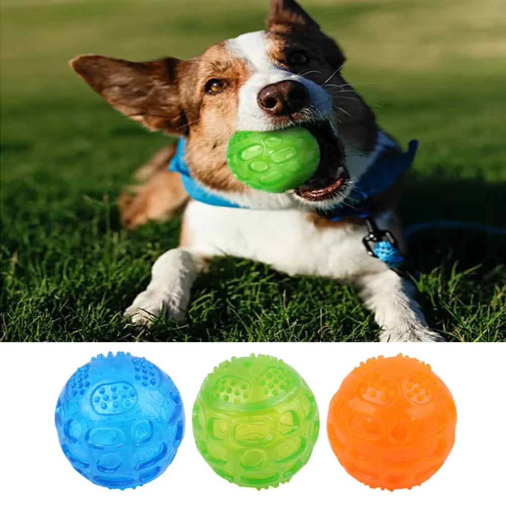 Pet Dog Cat Puppy Sounding Toys Polka Squeaky Tooth Cleaning Balls Playing Balls Pet Teeth Chew Toy Pet Chewing Accessories
