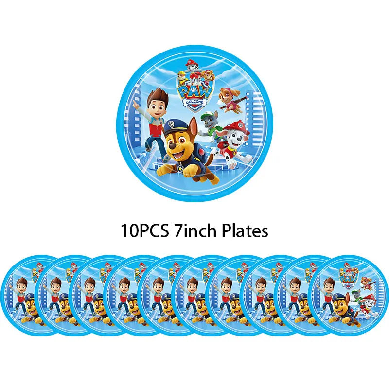 Paw Patrol Decoration For Birthday Paw Patrol Party Supplies Set Tableware Napkins Plates Balloons Decor Party Favors Gift Boy