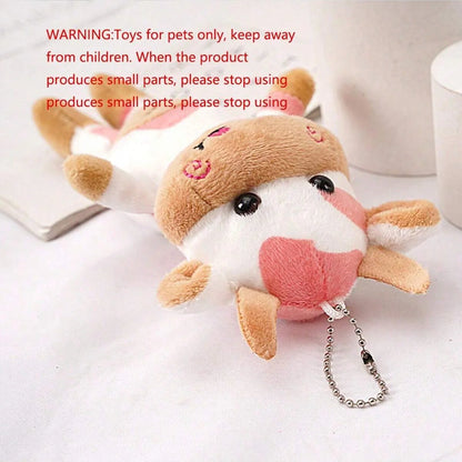 1pc-Cute pet cow plush toy - the perfect anxiety relief and calming aid for cats and dogs