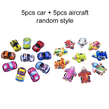 10pcs Cartoon Toys Pull Back Cars Plane Cute Plastic Toy Cars for Child Mini Car Model Funny Kids Toys Kindergarten Toys TMZ