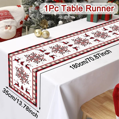 Santa Claus Christmas Table Runner Christmas Decorations For Home 2025 Xmas Table Flag Navidad Noel Gifts New Year Tablecloth