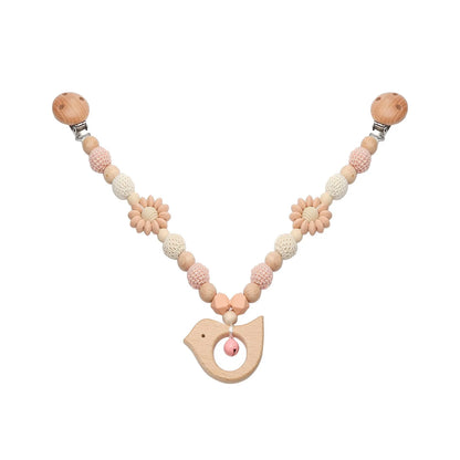 Baby Wooden Crochet Stroller Toys Hanging Stroller Rattle Crib Bell Animal Mobiles Gym Stroller Pendants Gifts Children's Toys