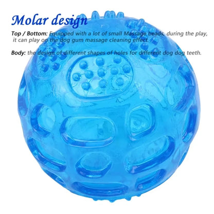 Pet Dog Cat Puppy Sounding Toys Polka Squeaky Tooth Cleaning Balls Playing Balls Pet Teeth Chew Toy Pet Chewing Accessories