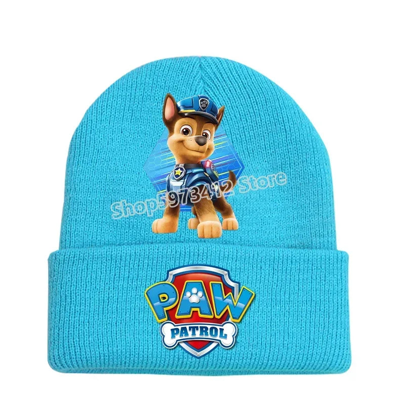 Paw Patrol Child Knitted Cap Chase Skye Rocky Beanies Winter Warm Hat Anime Accessories Cute Headgear Boy Girls Kids Bonnet Gift